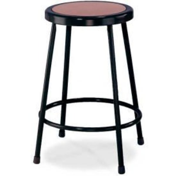 National Public Seating Interion® 24"H Steel Work Stool with Hardboard Seat - Backless - Black - Pack of 2 INT-6224-10/2